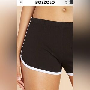 Bozzolo Women's Athletic Black and White Trim Shorts